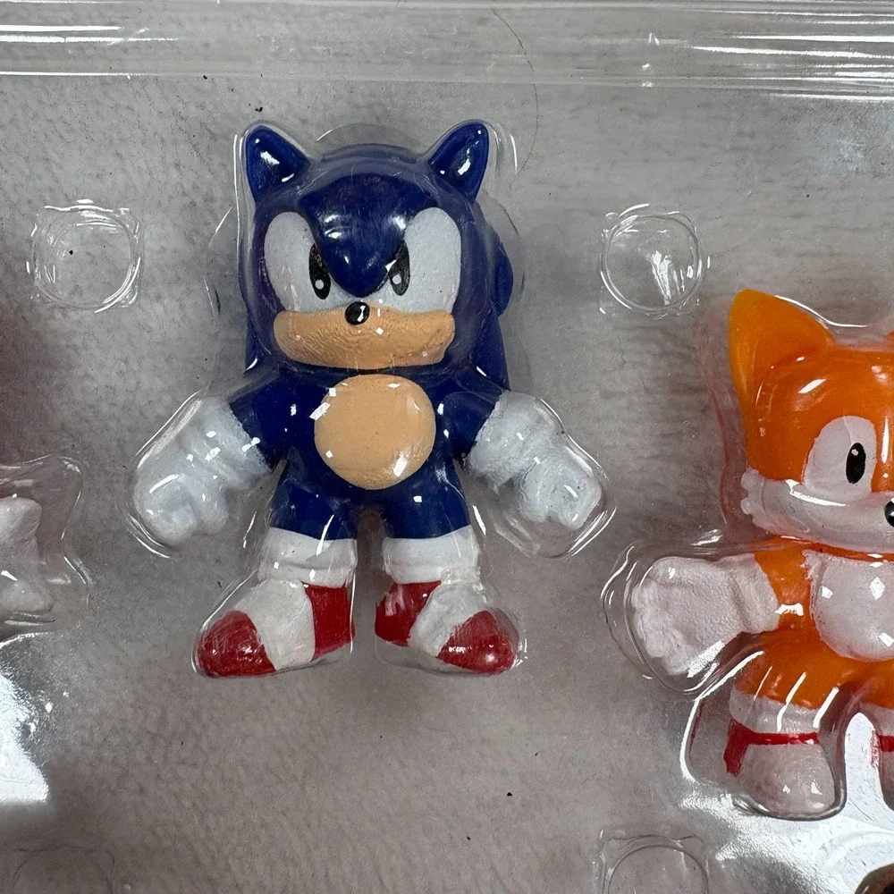 Sonic The Hedgehog Christmas Ornament Figure Lot Of 6 Plastic Clamshell